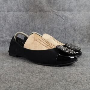 George Shoes Womens 10 Ballet Flat Slip On Fashion Embellished Toe Black Classic